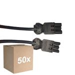 Opakowanie 50x Noxion GST - Kompatybilny Przewód przedłużający Czarny - Męski + Płeć Żeńska - 3m - 3 pole 1,5mm2